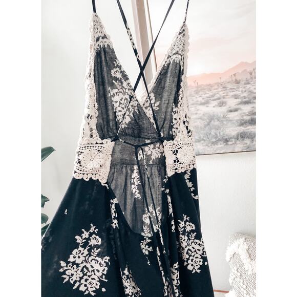 Chasing the Clouds boho goddess crochet top babydoll Flowy maxi dress M - Picture 7 of 11